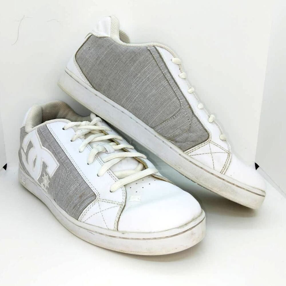 DC Skateboard Net SE Mens Pre-owned White & Gray Skateboard Sneakers - sz. 12